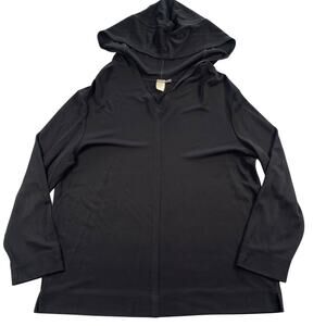 Vintage Max Studio Hoodie Womens Large Black Travel Knit Y2K 90's Made in USA